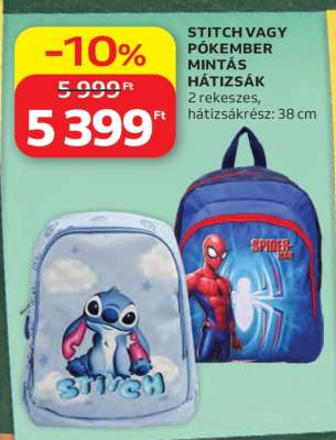 STITCH VAGY PÓKEMBER MINTÁS HÁTIZSÁK