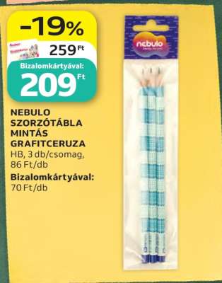 NEBULO SZORZÓTÁBLA MINTÁS GRAFITCERUZA