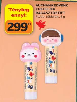AUCHAN KEDVENC CUKI FEJEK RAGASZTÓSTIFT