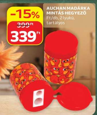 AUCHAN MADÁRKA MINTÁS HEGYEZŐ