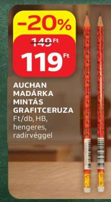 AUCHAN MADÁRKA MINTÁS GRAFITCERUZA