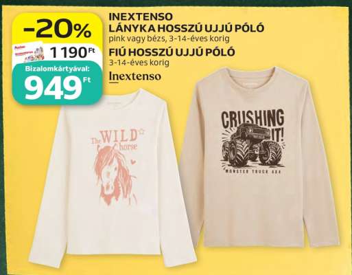 INEXTENSO LÁNYKA HOSSZÚ UJJÚ PÓLÓ / FIÚ HOSSZÚ UJJÚ PÓLÓ