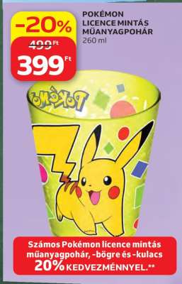 POKÉMON LICENCE MINTÁS MŰANYAGPOHÁR