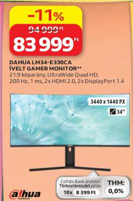 DAHUA LM34-E330CA ÍVELT GAMER MONITOR