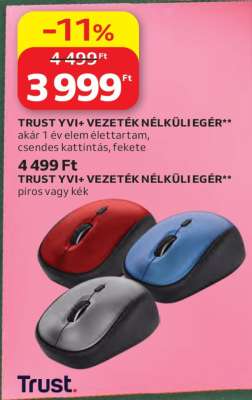 TRUST YVI+ VEZETÉK NÉLKÜLI EGÉR