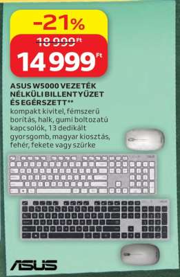 ASUS W5000 Vezeték Nélküli Billentyűzet és Egérszett