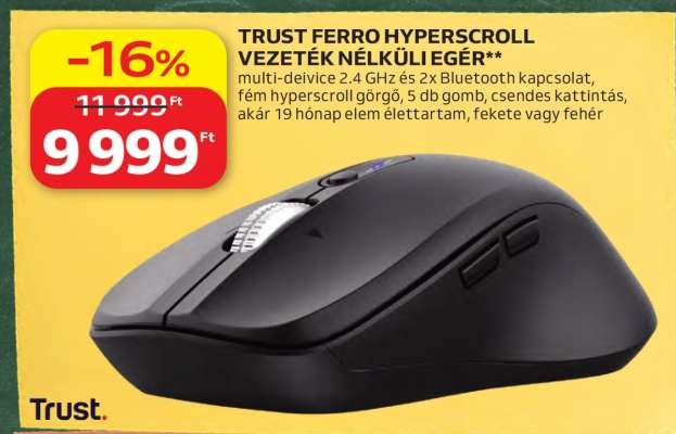 TRUST FERRO HYPERSCROLL VEZETÉK NÉLKÜLI EGÉR
