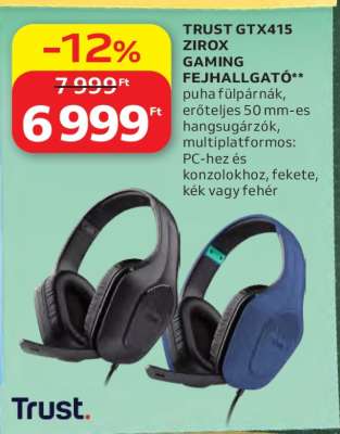 TRUST GTX415 ZIROX GAMING FEJHALLGATÓ