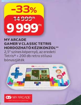 MY ARCADE GAMER V CLASSIC TETRIS HORDOZHATÓ KÉZIKONZOL