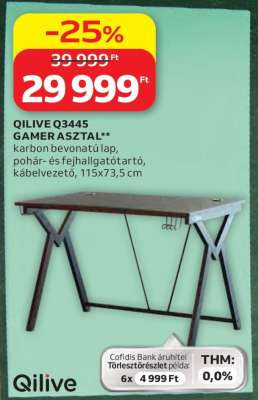 QILIVE Q3445 GAMER ASZTAL