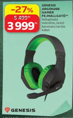 GENESIS ARGON200 GAMER FEJHALLGATÓ
