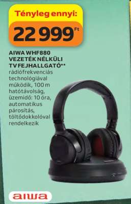 AIWA WHF880 VEZETÉK NÉLKÜLI TV FEJHALLGATÓ