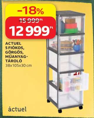ACTUEL 5 FIÓKOS, GÖRGŐS, MŰANYAG-TÁROLÓ