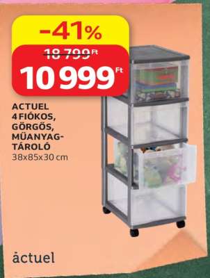 ACTUEL 4 FIÓKOS, GÖRGŐS, MŰANYAG-TÁROLÓ