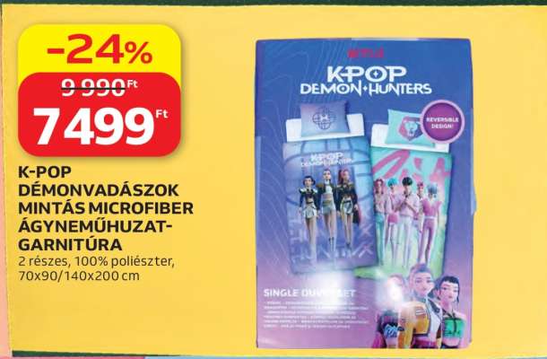 K-POP DÉMONVADÁSZOK MINTÁS MICROFIBER ÁGYNEMŰHUZAT-GARNITÚRA