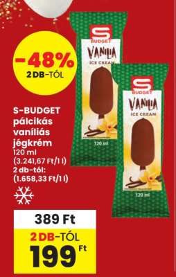 S-BUDGET pálcikás vaníliás jégkrém