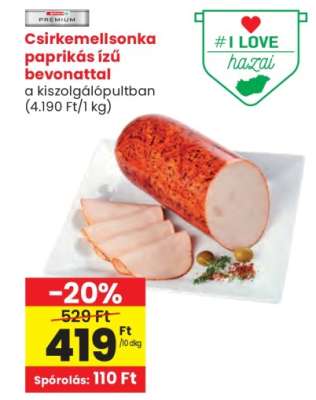 Csirkemellsonka paprikás ízű bevonattal