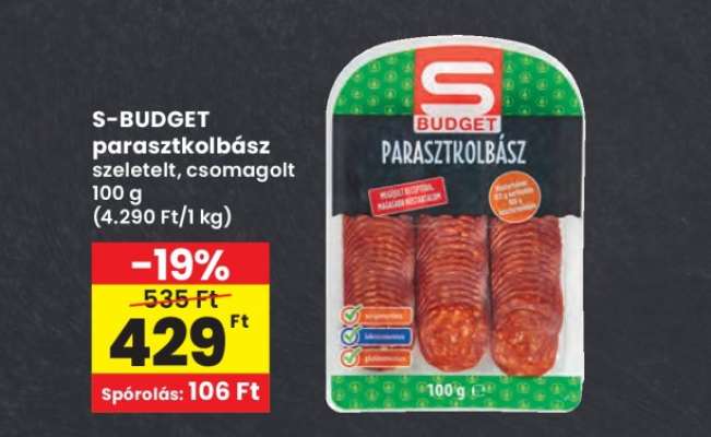 S-BUDGET parasztkolbász
