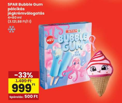 SPAR Bubble Gum pálcikás jégkrémválogatás