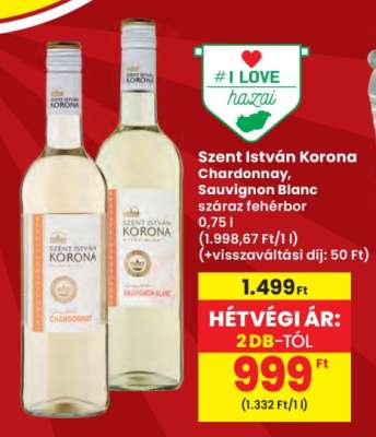 Szent István Korona Chardonnay, Sauvignon Blanc