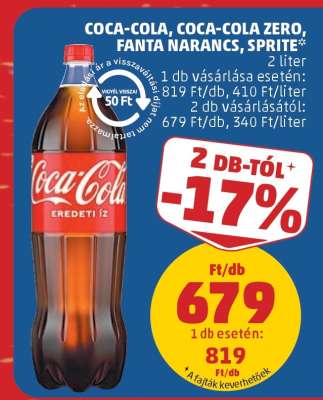 Coca-Cola, Coca-Cola Zero, Fanta Narancs, Sprite