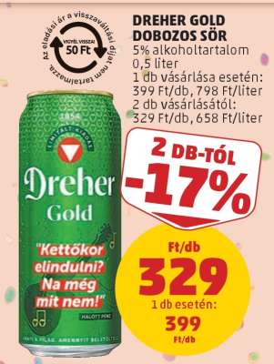 Dreher Gold Dobozos Sör
