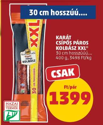 KARÁT CSÍPŐS PÁROS KOLBÁSZ XXL