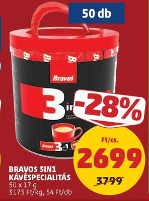 BRAVOS 3IN1 KÁVÉSPECIALITÁS