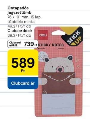 Öntapadós jegyzettömb