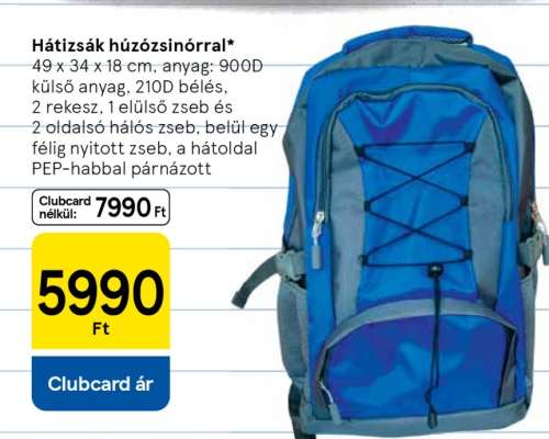 Hátizsák húzózsinórral