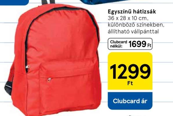 Egyszínű hátizsák