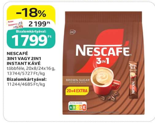 NESCAFÉ 3IN1 VAGY 2IN1 INSTANT KÁVÉ