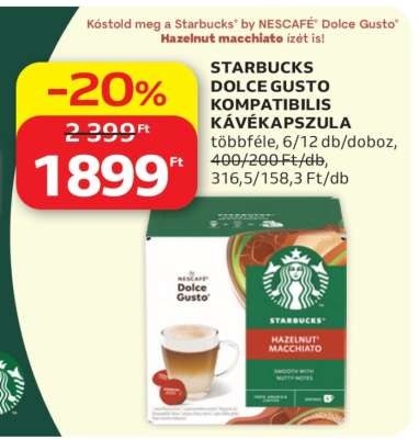Starbucks Dolce Gusto Kompatibilis Kávékapszula