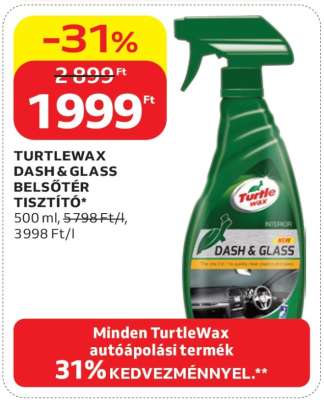 TURTLEWAX DASH & GLASS BELSŐTÉR TISZTÍTÓ