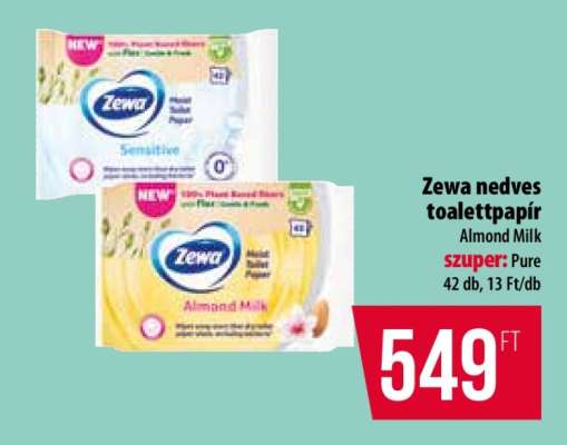 Zewa nedves toalettpapír Almond Milk