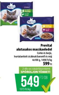 PREVITAL Alutasakos macskaeledel