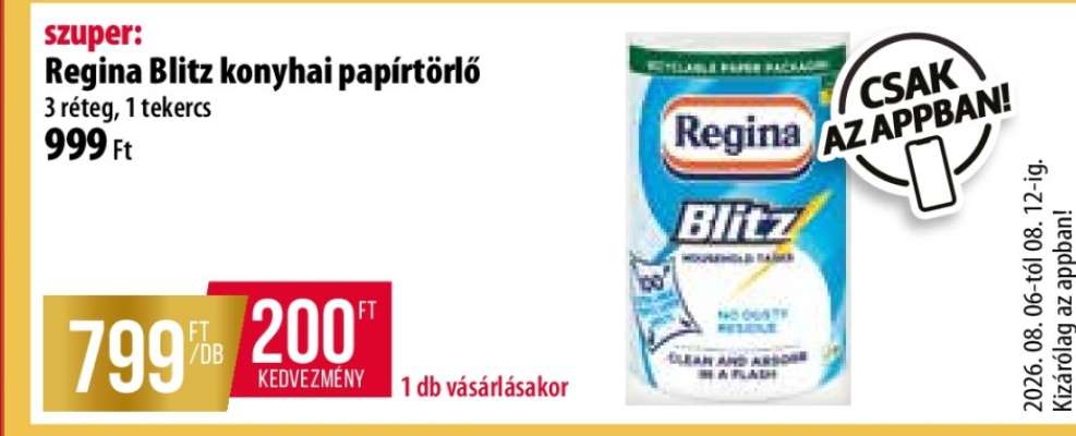 REGINA BLITZ KONYHAI PAPÍRTÖRLŐ