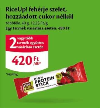 RiceUp! fehérje szelet, hozzáadott cukor nélkül