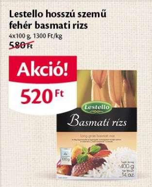 Lestello hosszú szemű fehér basmati rizs