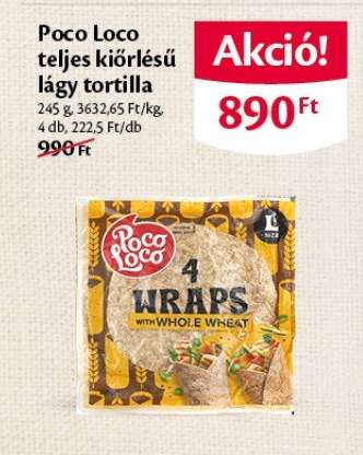 POCO LOCO TELJES KIŐRLÉSŰ LÁGY TORTILLA