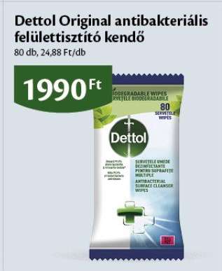 Dettol Original antibakteriális felülettisztító kendő