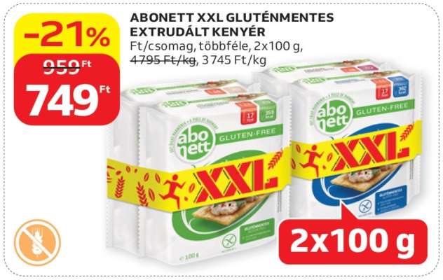 ABONETT XXL GLUTÉNMENTES EXTRUDÁLT KENYÉR