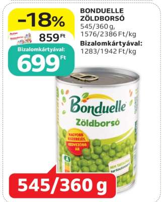 BONDUELLE ZÖLDBORSÓ