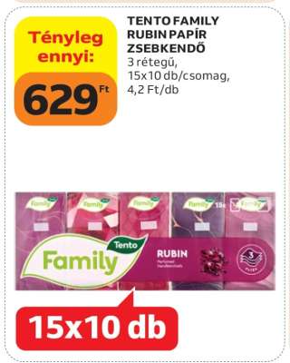 TENTO FAMILY RUBIN PAPÍR ZSEBKENDŐ