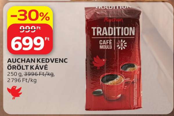AUCHAN KEDVENC ŐRÖLT KÁVÉ