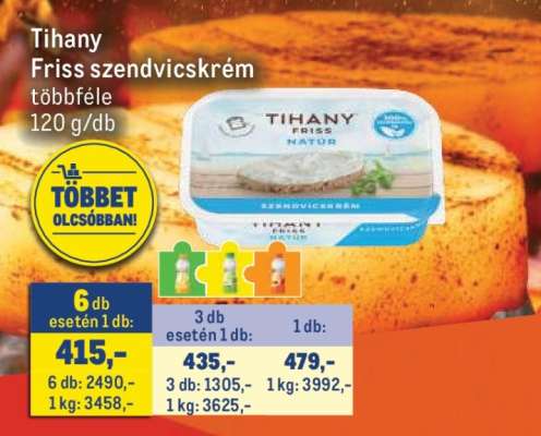 Tihany Friss Szendvicskrém