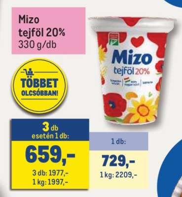 Mizo tejföl 20%