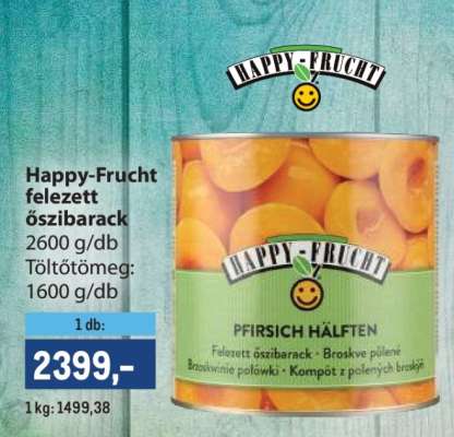 Happy-Frucht felezett őszibarack