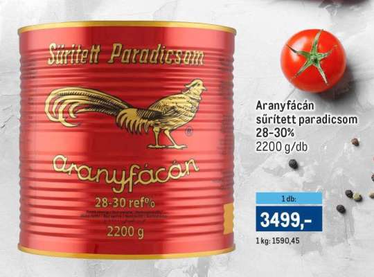 Aranyfácán sűrített paradicsom 28-30%