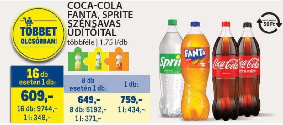 Coca-Cola, Fanta, Sprite szénsavas üdítőital